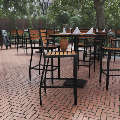 Aubreonna Commercial Grade Indoor/Outdoor All-Weather Patio Barstool with Footrest by Hokku Designs