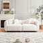 Canapé surdimensionné de 226 cm avec pieds en métal, structure en bois massif, 4 coussins pour salon, maison - Blanc, coussin d'assise enveloppant, coussin en coton style poupée, design confortable et tendance pour la réception, carré