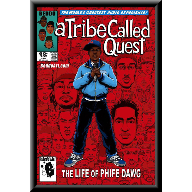 A Tribe Called Quest - Phife Dawg - 24x36 Inch - Engineered Wood Framed Art Poster with Plexi Glass