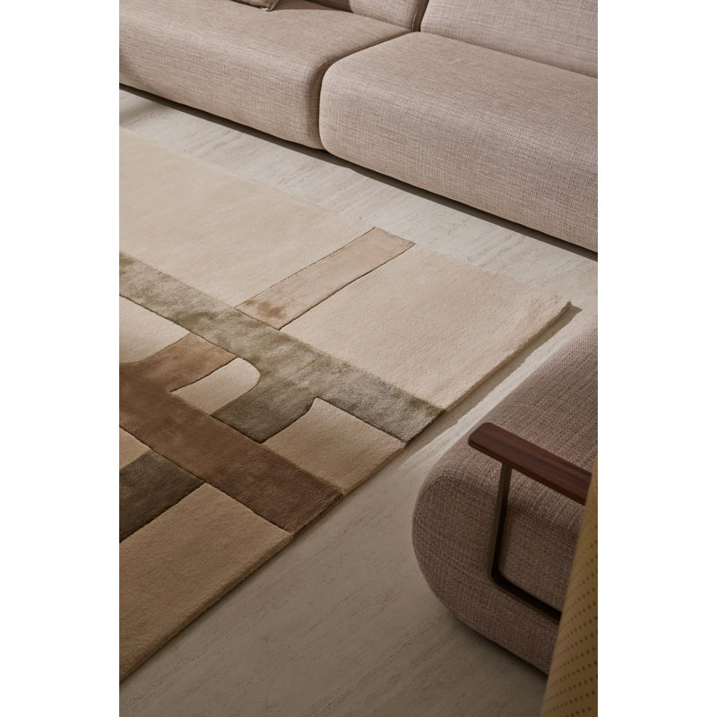 Geometric Area Rug in Tan/Brown/Coffee, Rectangle 6'5" x 10'