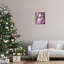 Père Noël traditionnel dans un cadre flottant rose, design par Tabz Jones-794582743-794582698