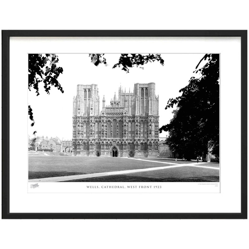Wells, Cathedral, West Front 1923 - Single Picture Frame Print, 40cm H x 50cm W x 2.3cm D