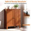 Armoire de salle de bain brune à double porte