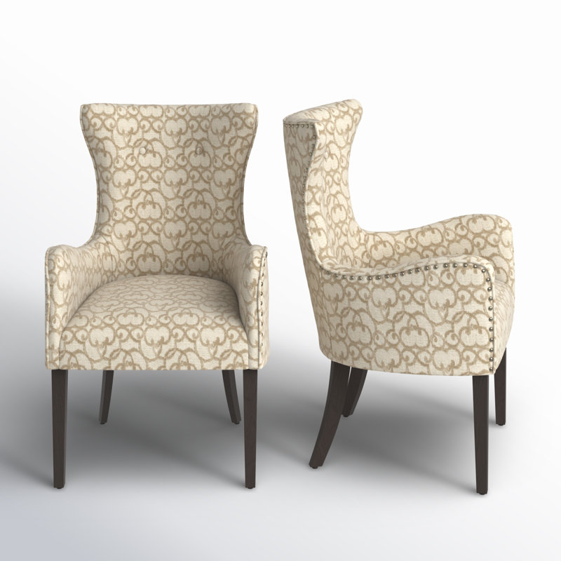 Fauteuil à oreilles capitonné Angelica