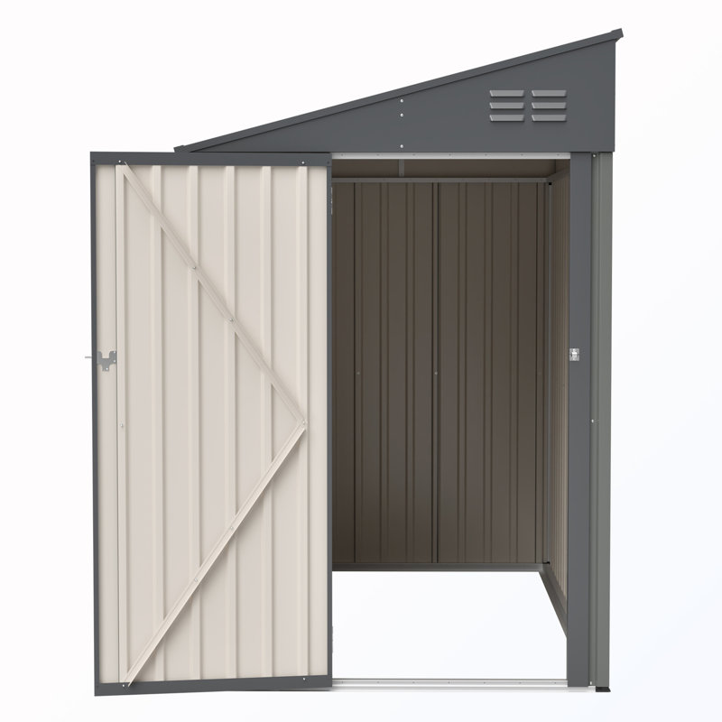 Remise Lean-To avec porte verrouillable, Olive