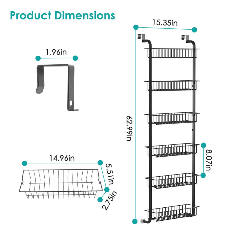 Rangement pour garde-manger 6 niveaux, White