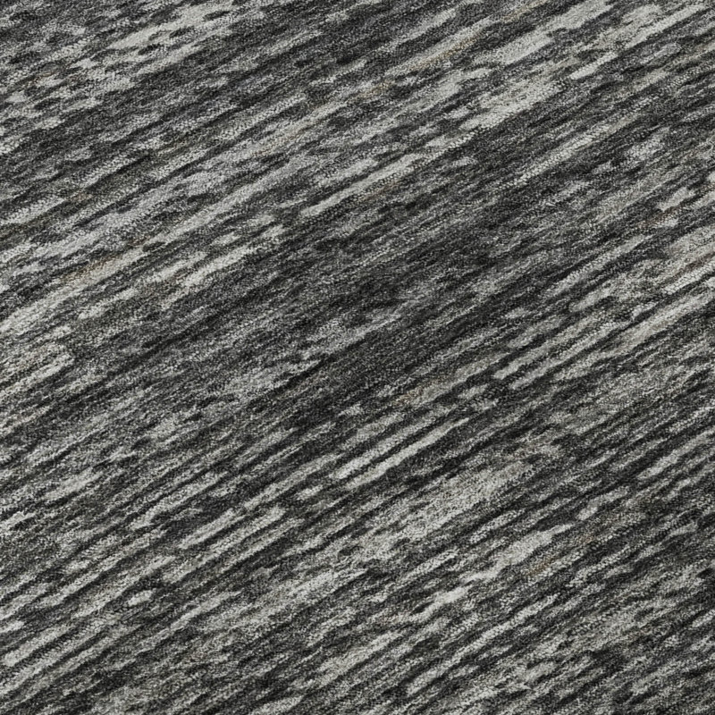 Premium Machine Washable Mayfield AMF2150 Striped Rug, Charcoal, Rectangle 9' x 12'