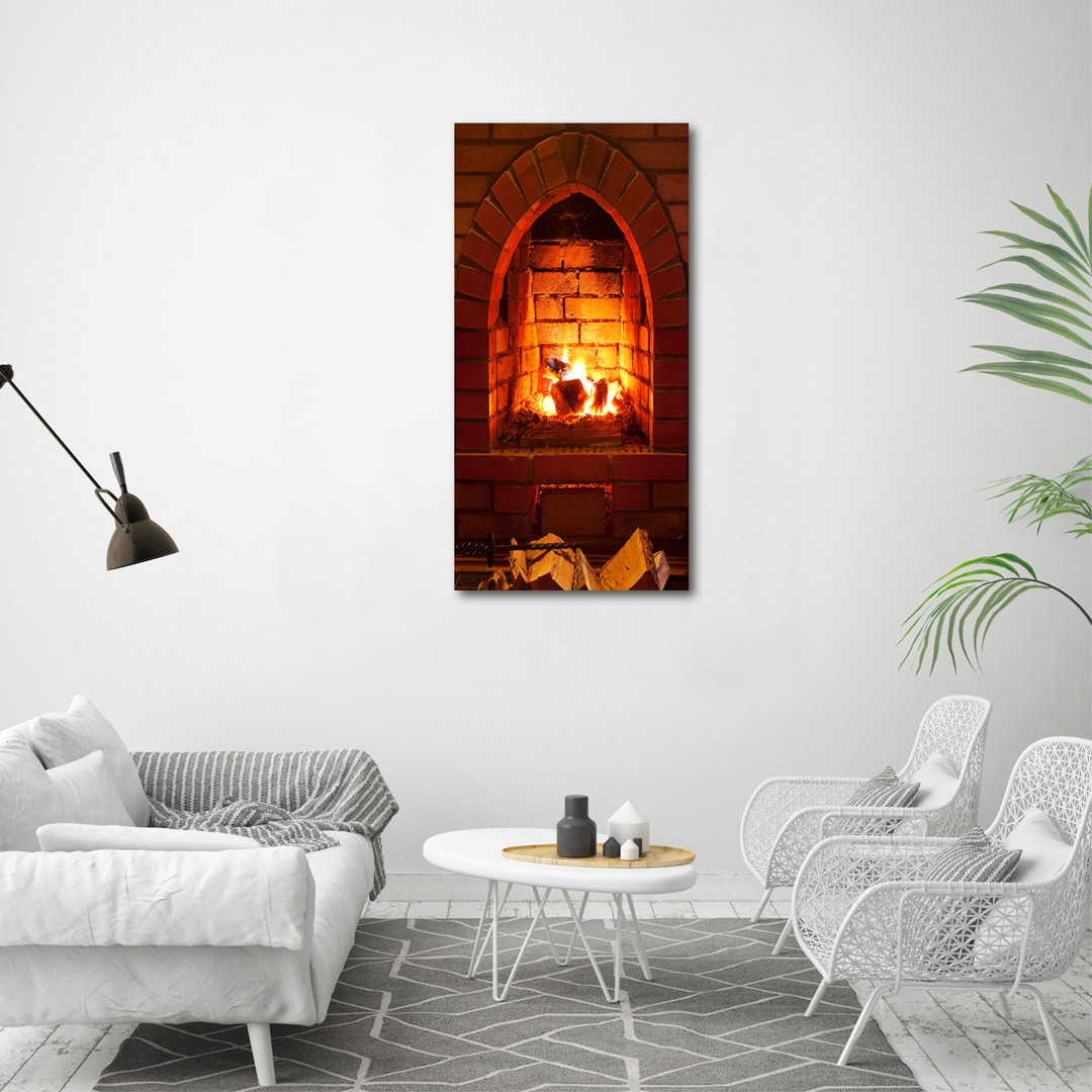 Fire In The Fireplace - Kunstdrucke auf Leinwand