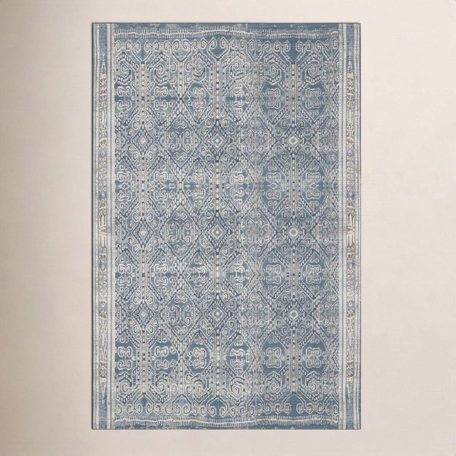 Davana Ocean Geometric Outdoor Rug, Rectangle 5'3" x 7'8"