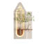 Décoration murale réglable en grès à 3 couleurs avec plantes simulées - sculpture d'art 3D, vase en verre et statue de lapin, télécommande pour salon, chambre à coucher, couloir