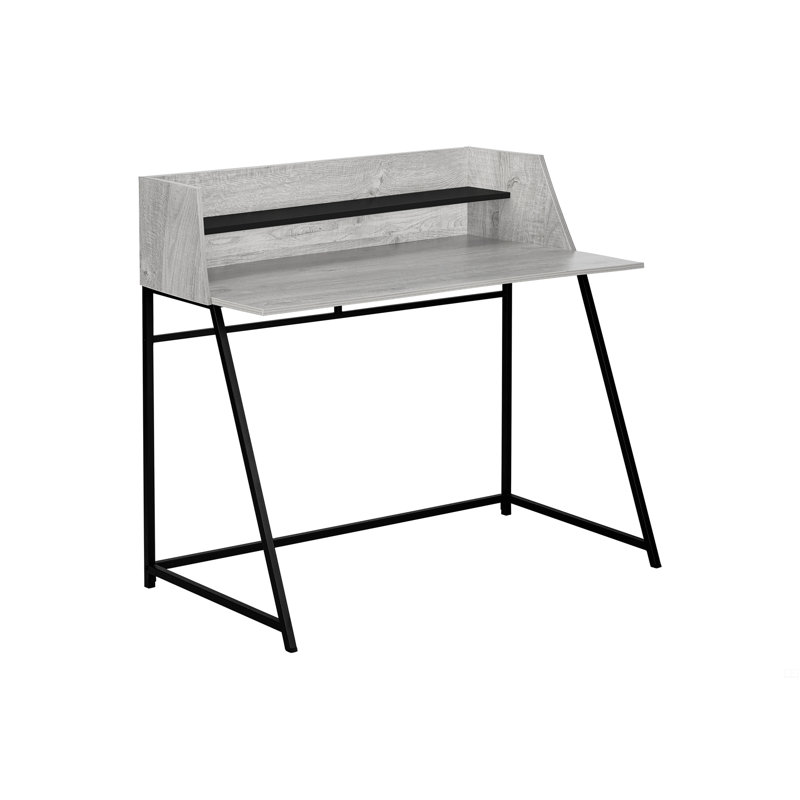 Computer Desk, Home Office, Laptop, Storage Shelves, 48"L, Gray/Black