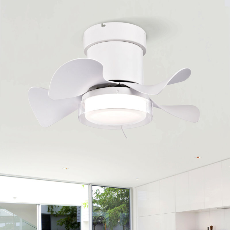 Ventilateur de plafond 21 po à faible bruit avec télécommande et lumière à DEL pour cuisine, salle à manger, salle de bain