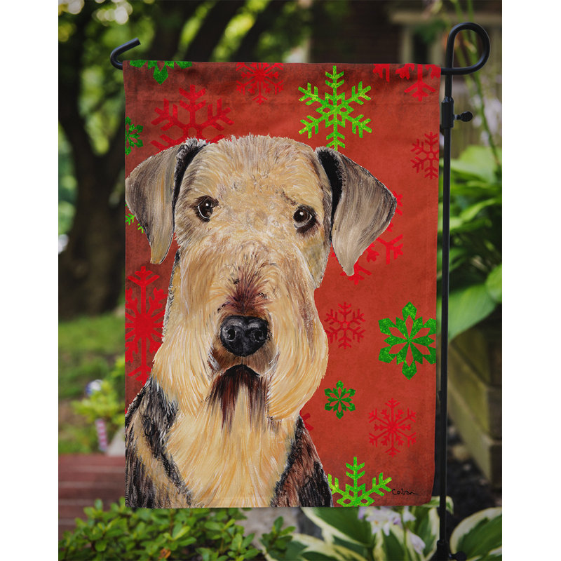 Drapeau rouge et vert Vart, Airedale (brun)