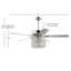 Ventilateur de plafond 52 pales 52 "avec télécommande et éclairage inclus Cayuga