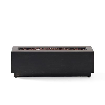 48" Outdoor 50,000 BTU Rectangular Iron Propane Fire Pit (Tank Cover Not Included)