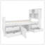 Cadre de lit plateforme simple avec bibliothèques de rangement et tablettes, quatre tiroirs, blanc-129747090