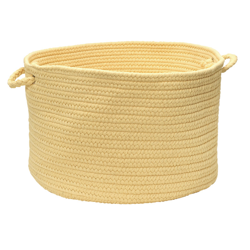 Panier de rangement tressé intérieur / extérieur, H 10 po x l 12 po x P 12 po, Jaune