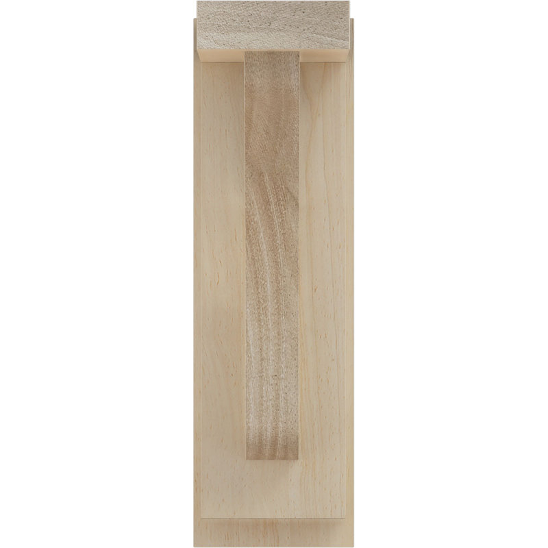 Reese H 2.5'' W D Wood Bracket / Corbel, 8.25" H x 2.50" W x 8.75" D, Rubberwood