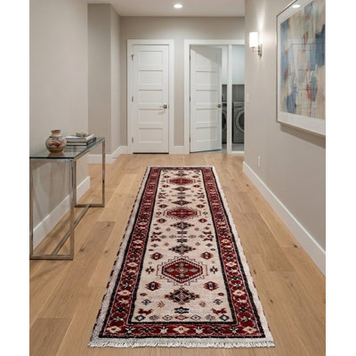 Gold | Red Silk & Wool Handmade Oriental Indoor Area Rugs Hand Knotted Runner