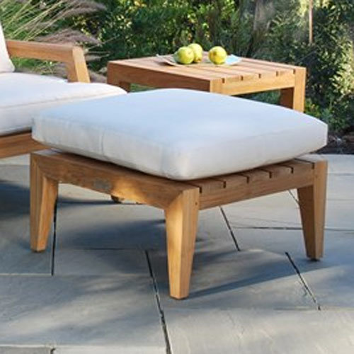 Mendocino Outdoor Teak Lounge Chair, Sailcloth Seagull