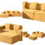 Canapé convertible en velours côtelé CozyForm: canapé-lit modulaire avec repose-pieds et coussins, gingembre-890961843