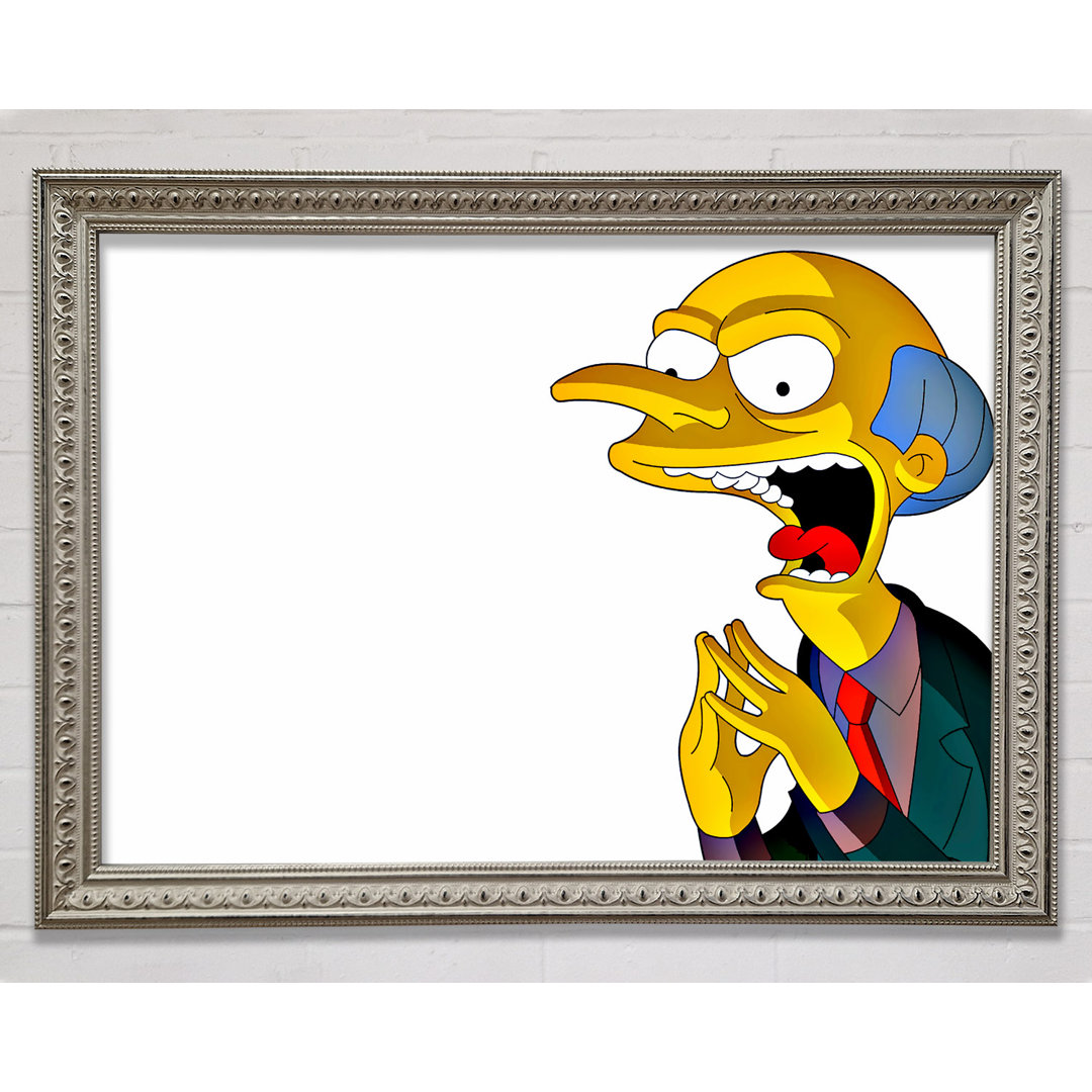 Die Simpsons Mr Burns - Einzelner Bilderrahmen Kunstdrucke