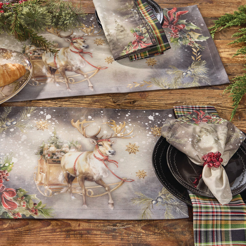 Chemin de table parc à neige renne Park Designs 13 po x 36 po, L 36 po x l 13 po