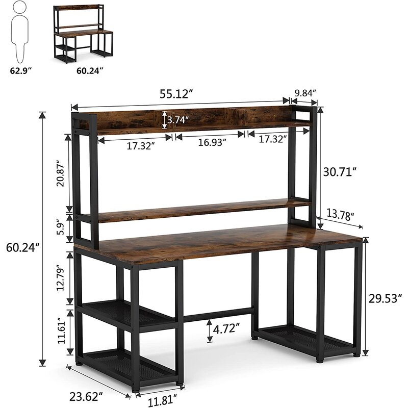 17 Stories Golter Desk with Hutch & Reviews | Wayfair