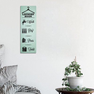 Laundry Mint VI by Melody Hogan - Wrapped Canvas Panoramic Print