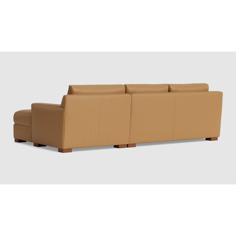 Catalina Chaise Sectional, Leather - Butterscotch, Right Hand Facing