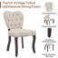 Ensemble de salle à manger rond en verre trempé avec chaise capitonnée rembourrée-645949130-645949129