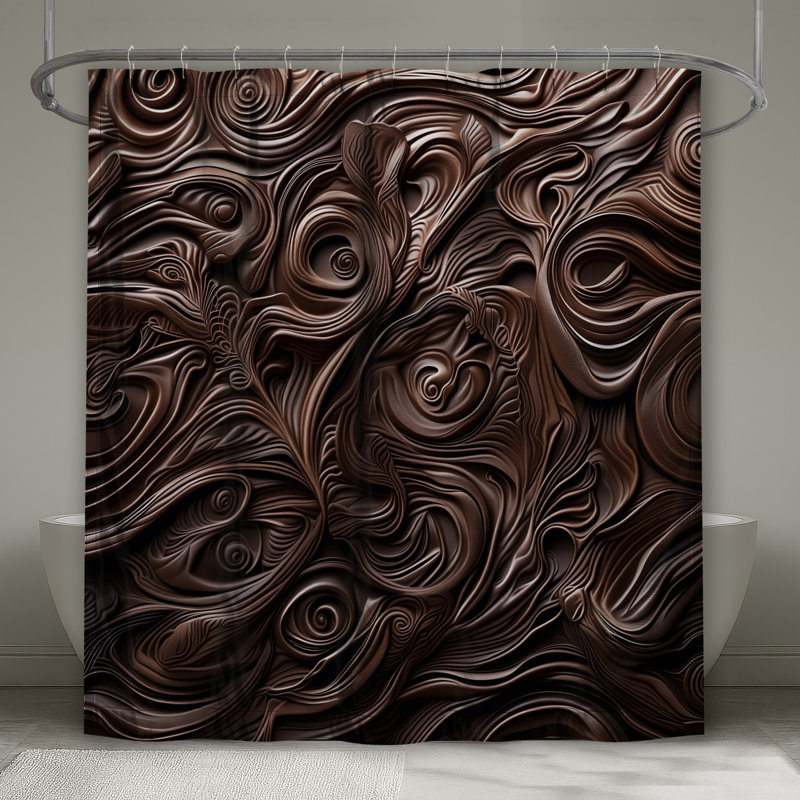 Rideaux de douche Intricate Brown Swirls, L 70 po x H 84 po