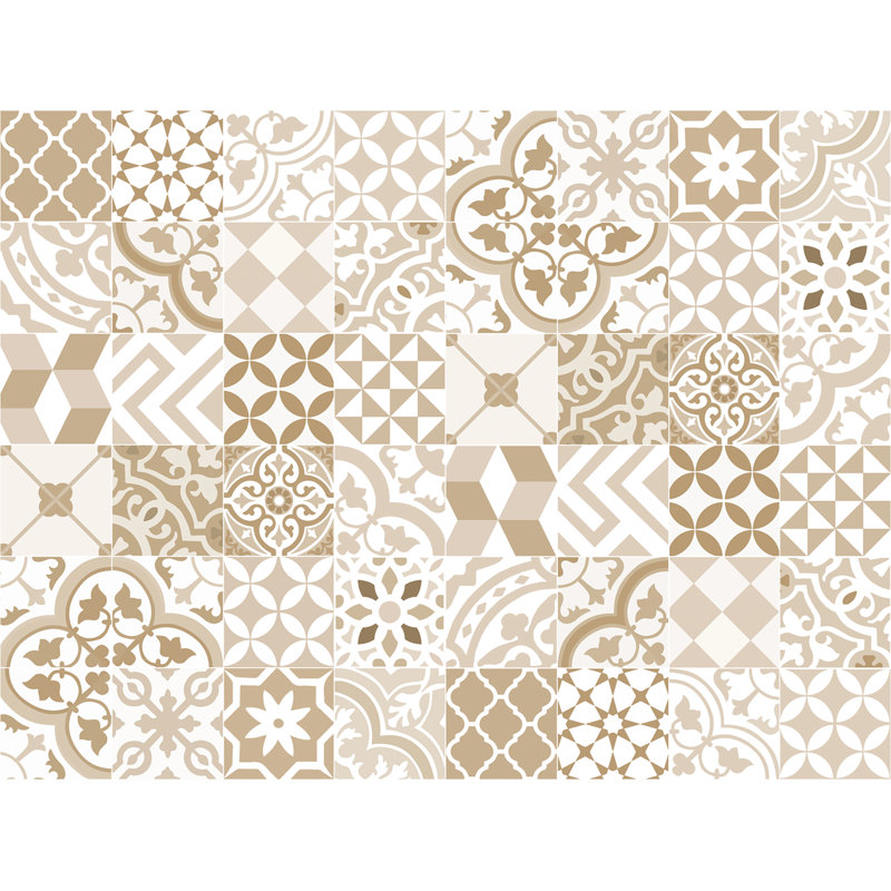 Lila Vinyl Machine Printed Area Rug, Rectangle 3'3.4" x 4'4.4"
