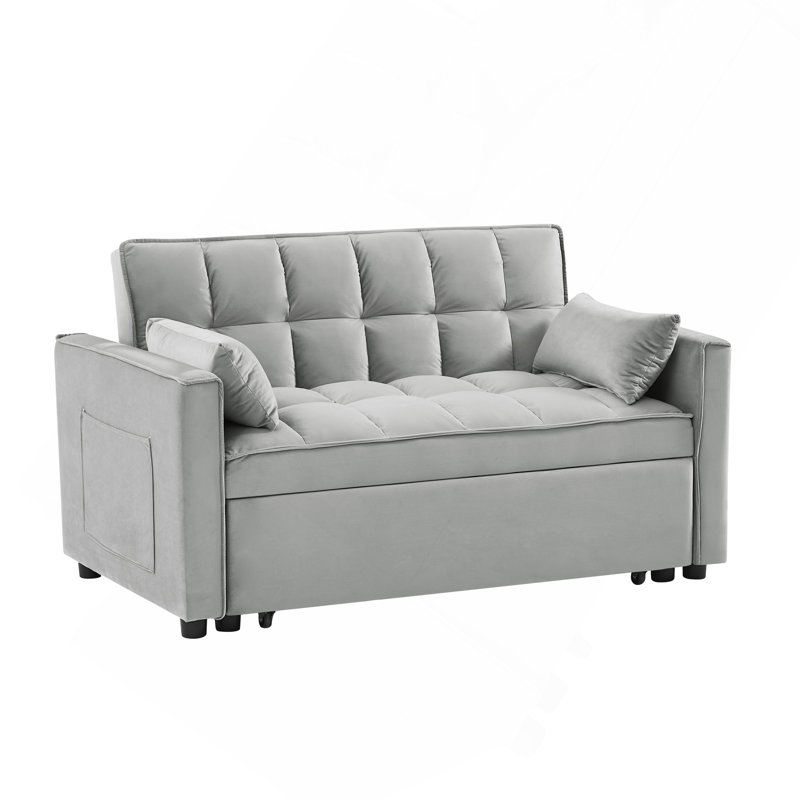 Causeuse futon moderne en velours avec canapé-lit