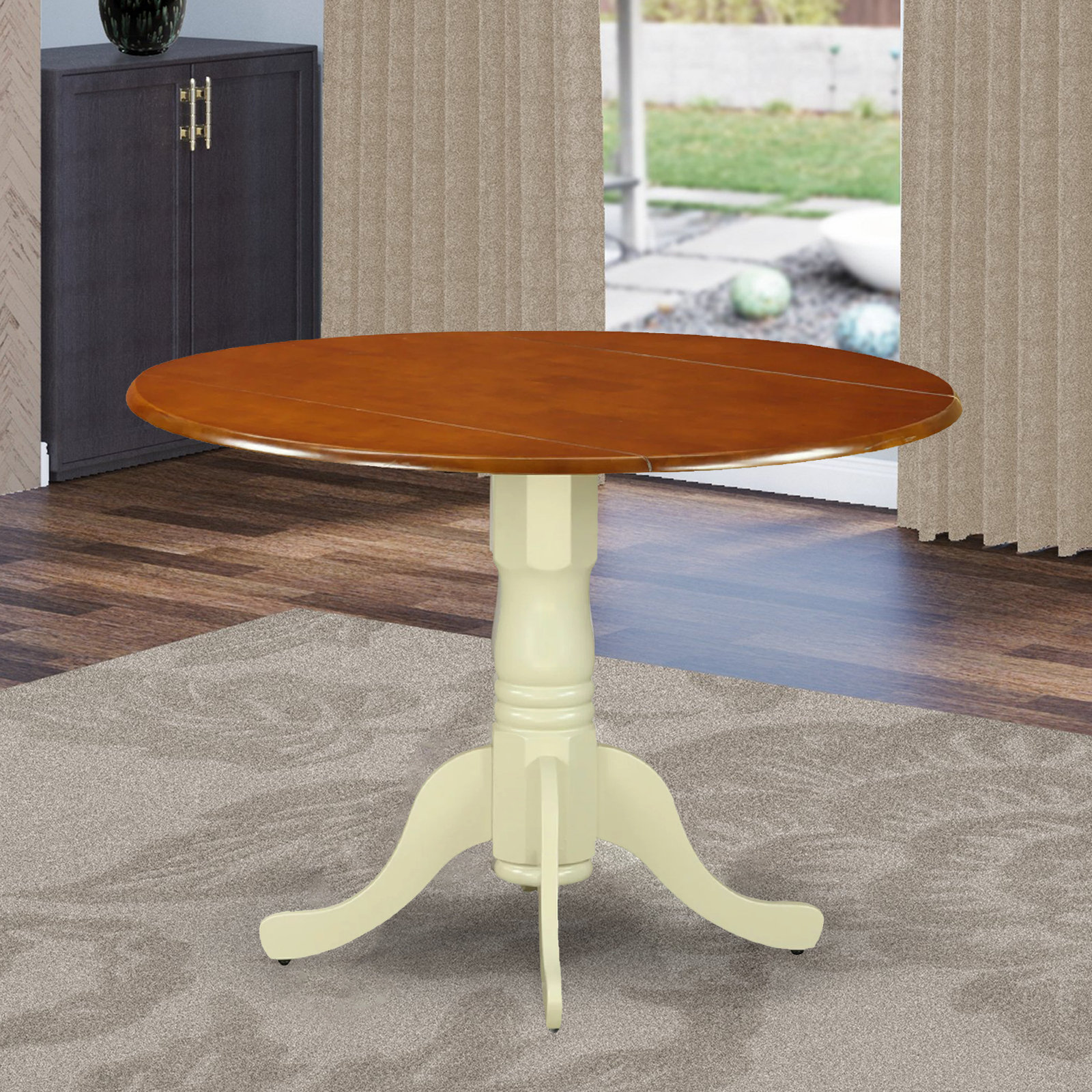 Ophelia & Co. Kitchen Drop Leaf Dining Table With Pedestal Base - Wayfair Canada