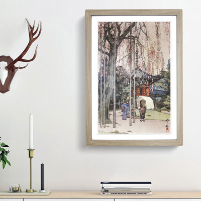 Cherry Tree in Kawagoe by Hiroshi Yoshida - Framed Print
