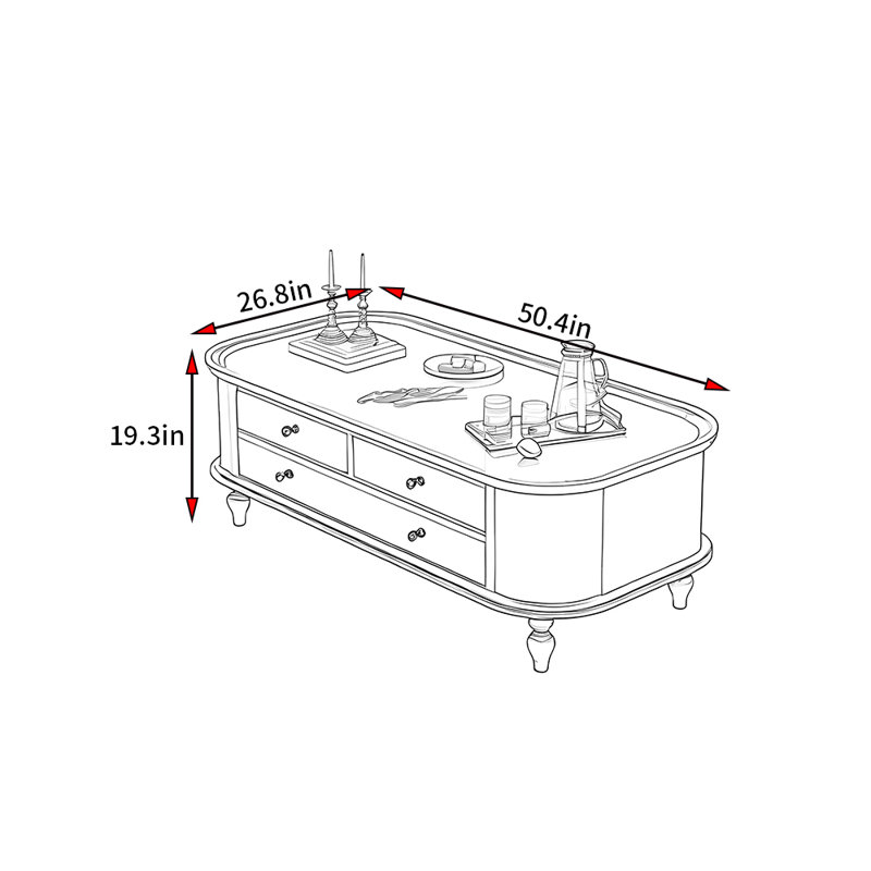 Table basse American Country, Brun