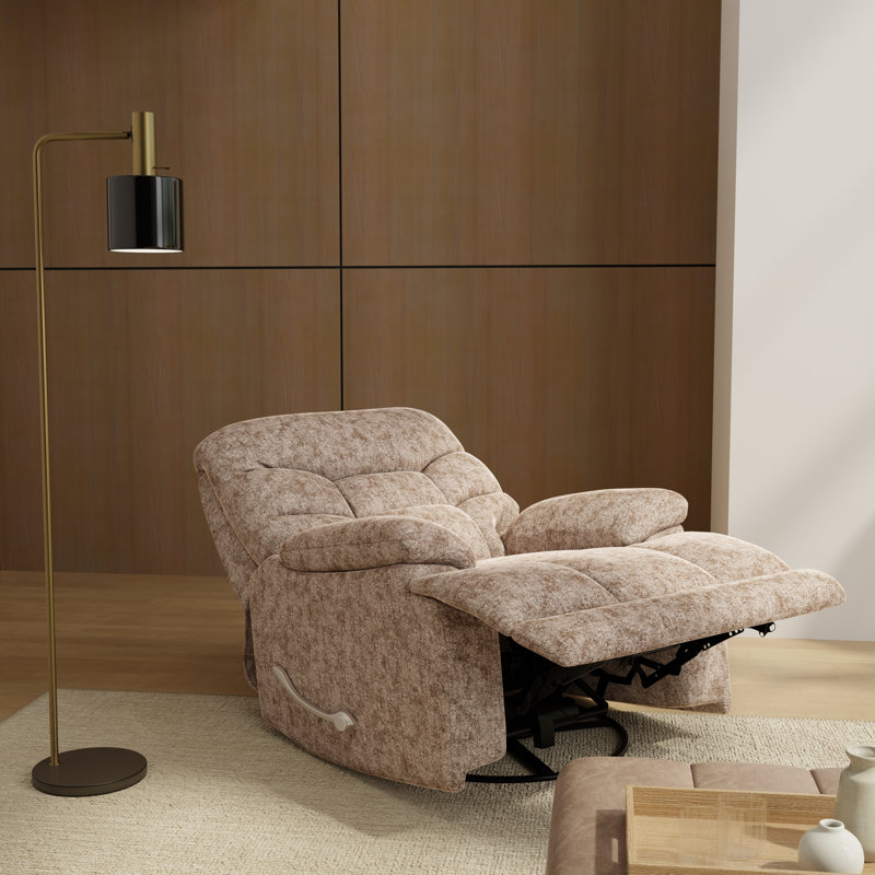 Fauteuil inclinable et pivotant Alaska , Tissu crème