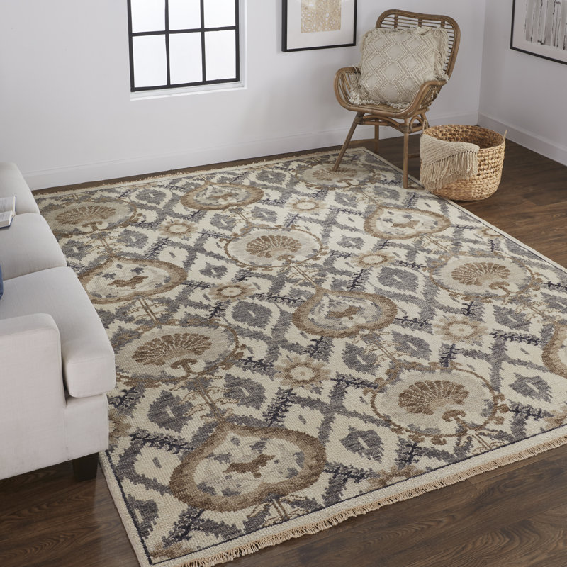 Olajuwan Performance Hand Knotted Wool Indoor Rug, Rectangle 2' x 3'