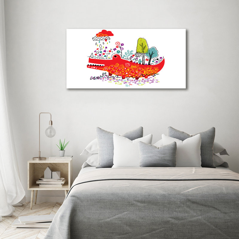 Colourful Crocodile - Wrapped Canvas Print