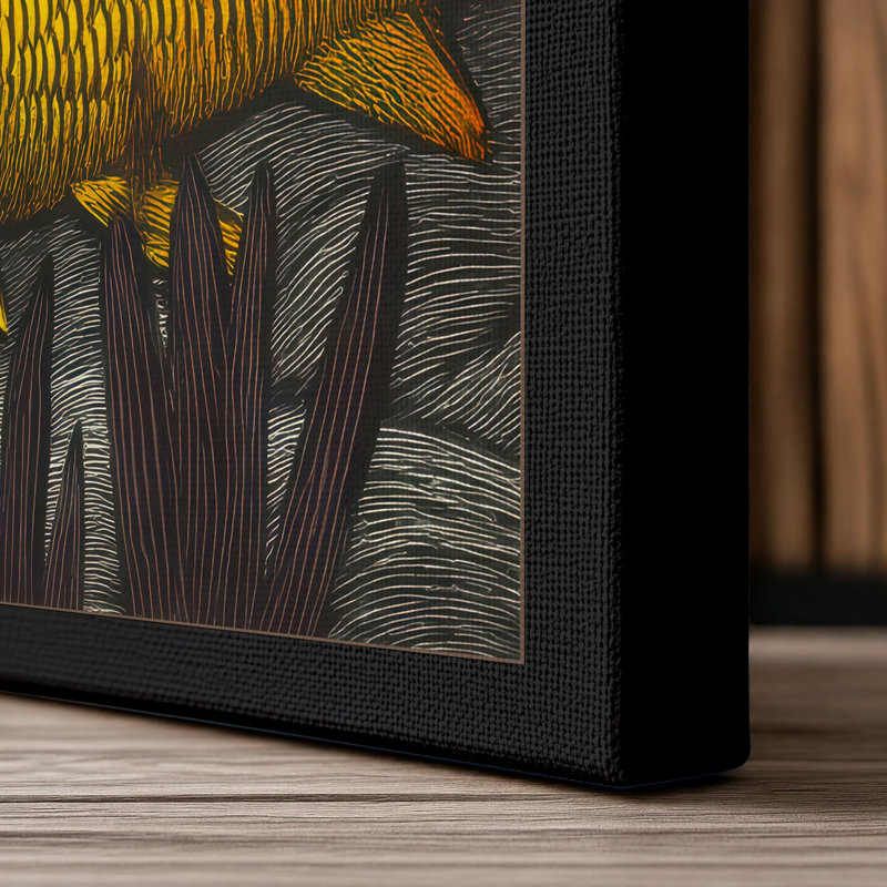 Two Fish In Study Botanical - Print, 30x20 - 76.2 x 50.8 cm, Black Border