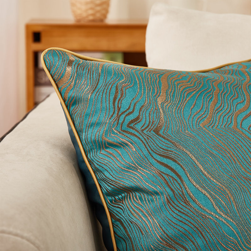 Jeté abstrait, Housse de coussin seulement - sans coussin, Vert, 20 po x 20 po