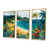 Toile avec cadre flottant or