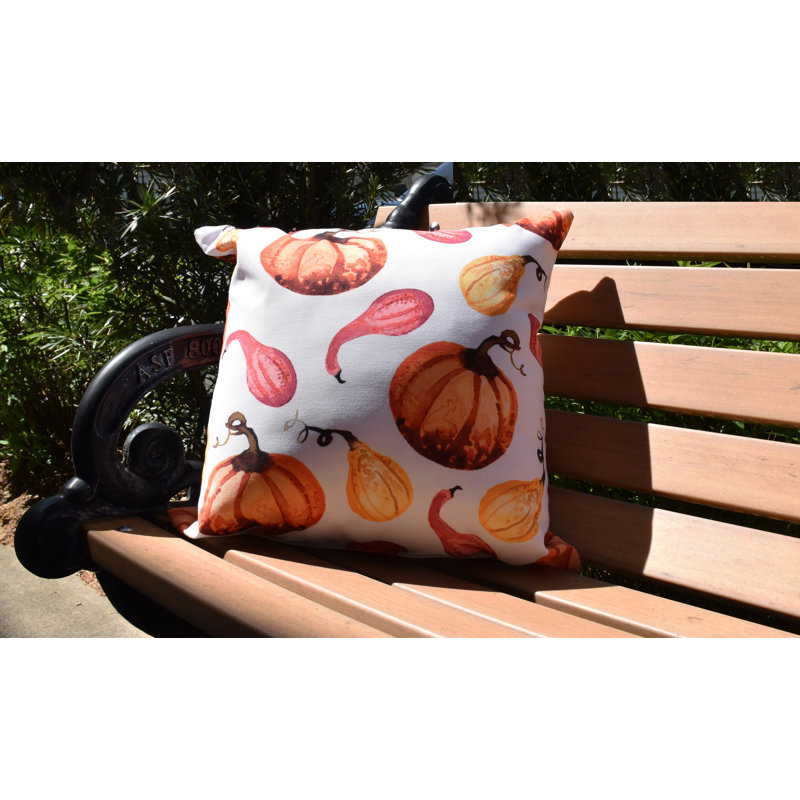 Harvest Outdoor Reversible Throw Pillow, 18" x 18", Cream