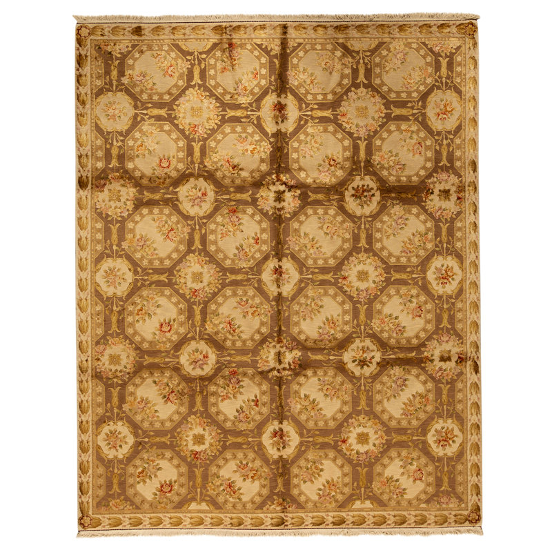 Handmade Silk and Wool Area Rug