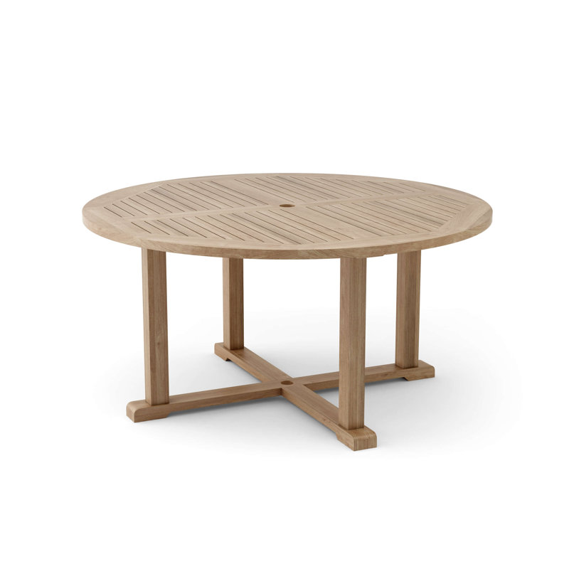 Briniya Outdoor Round Teak Bistro Table, Brown, 29" H x 59" W x 59" L
