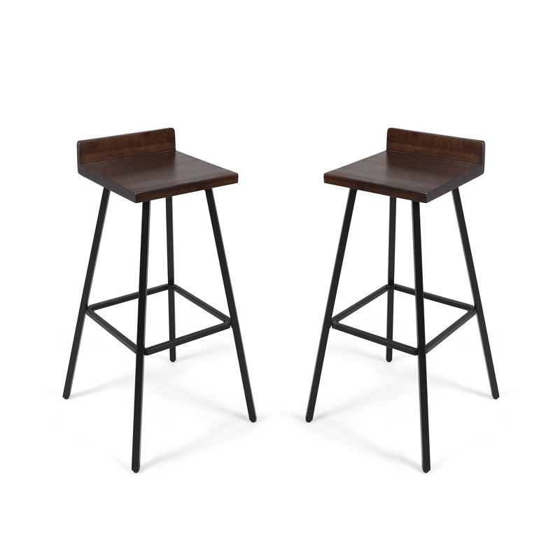 Louison Counter Stool with Metal Frame, Dark Brown