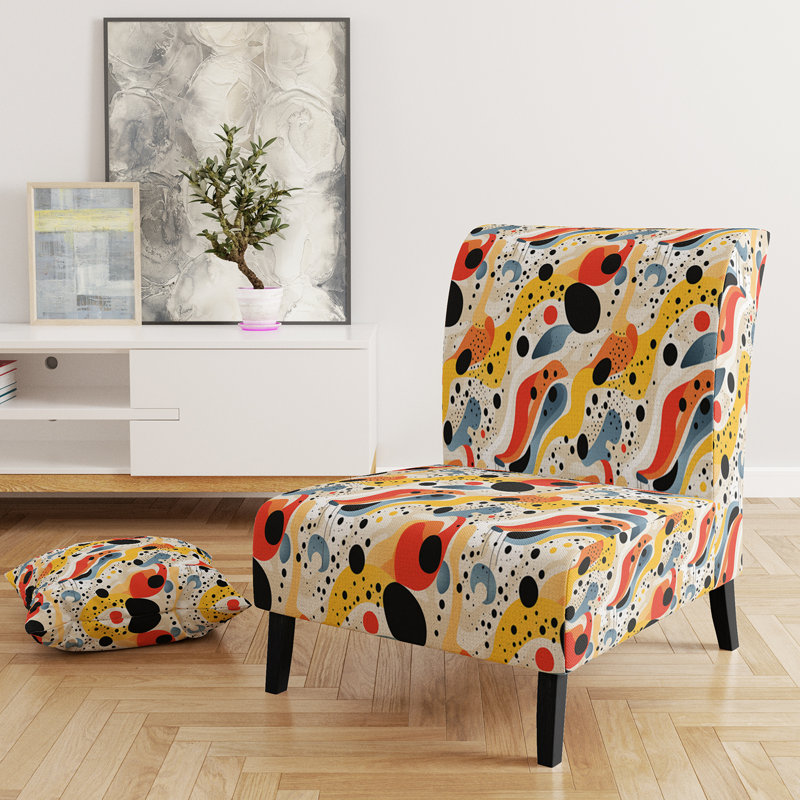 Red Popart Lichtenstein Lines Matrix - Fauteuil de chambre contemporain rembourré, fauteuil d'appoint rouge