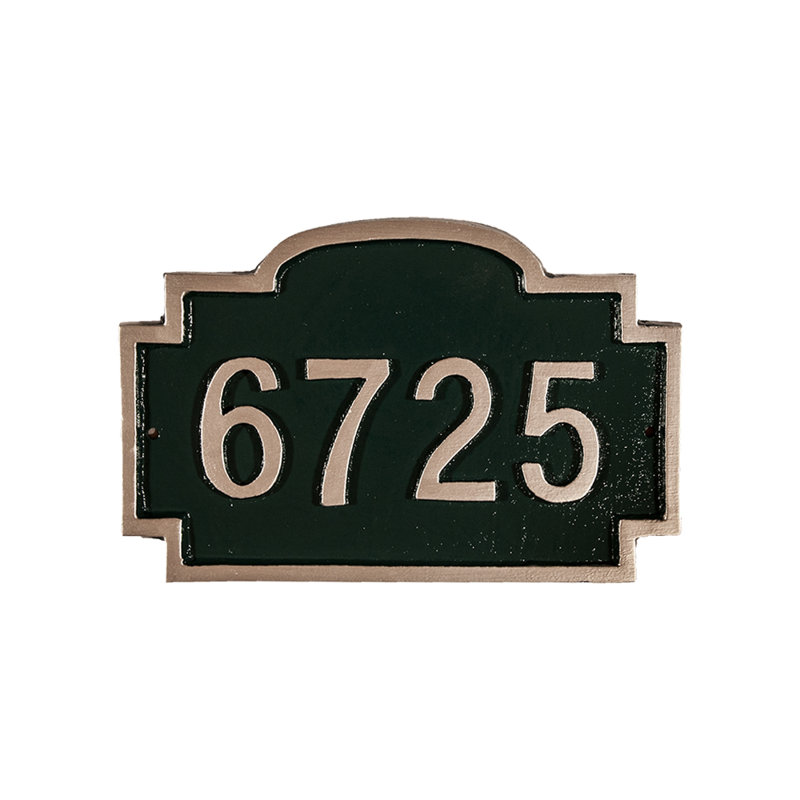 Plaque d'adresse murale 1 ligne Chesterfield, Oui, Noir / or