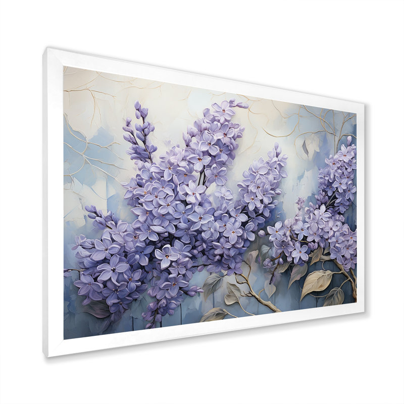 Mauve et doré pastel Lilac Dreams IV sur toile, Cadre simple blanc, H 24 po x l 32 po x P 1 po